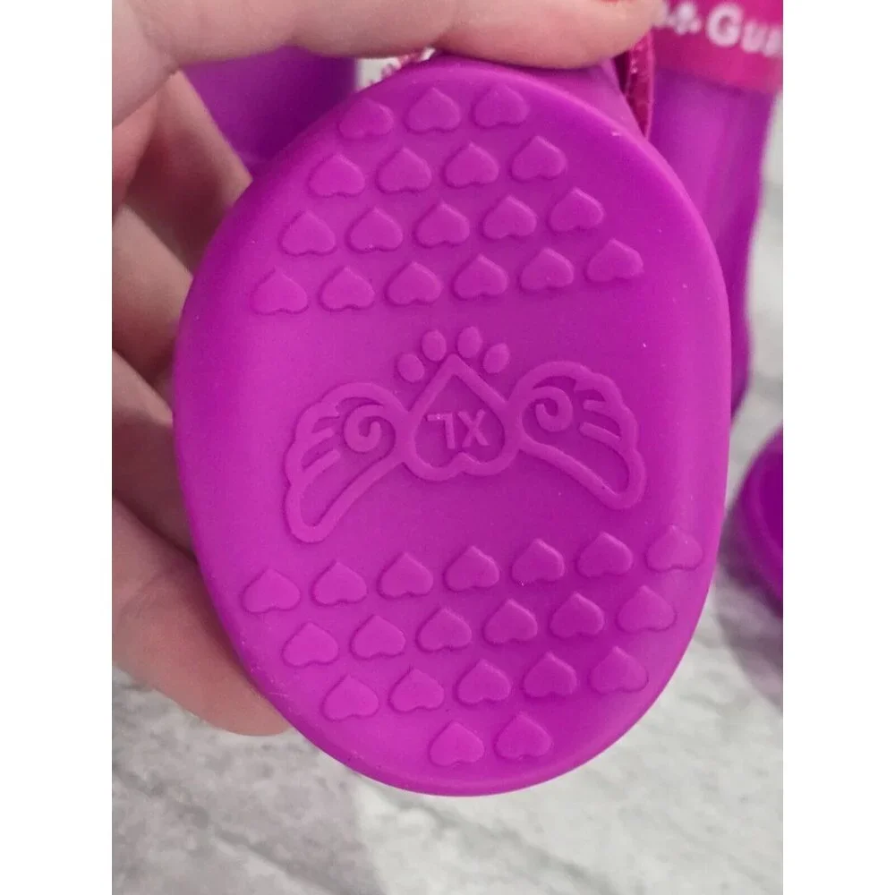 Ha Guai Guai‎ Dog Boots Waterproof Anti Slip Pet Rain Shoes Purple XL